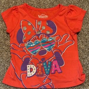 Disney Minnie Mouse Diva Tee - Red and Purple, 2T